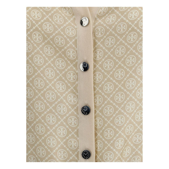 Tory Burch Strickjacke aus Seide und Wolle mit Logos