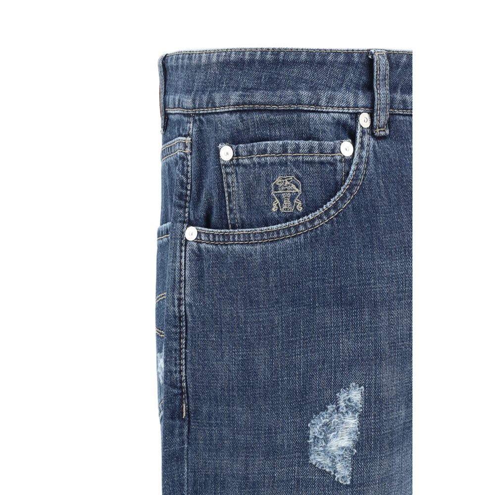 Brunello Cucinelli Abgenutzte Jeans