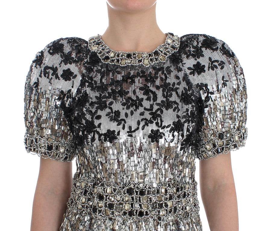 Dolce & Gabbana Silbernes kristallverziertes Etuikleid Masterpiece - Léoré