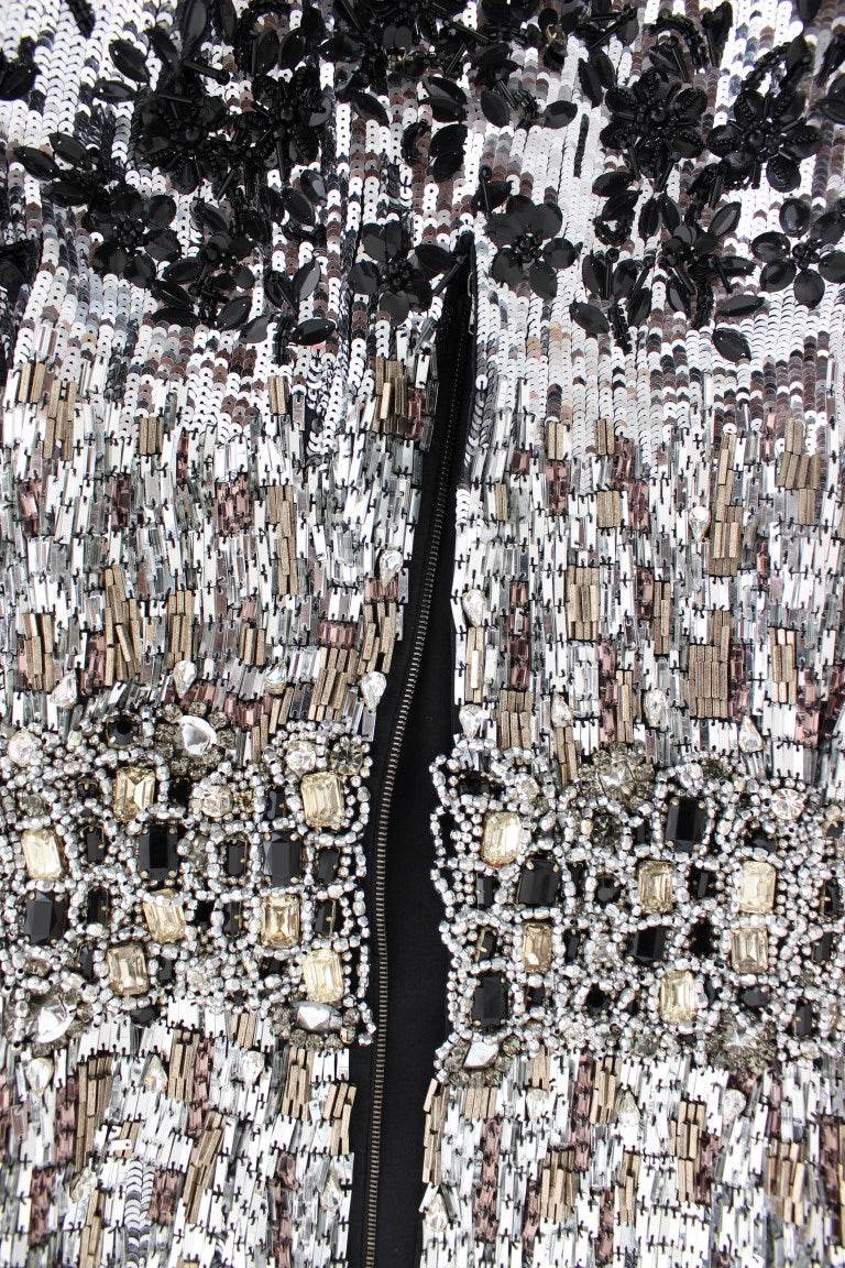 Dolce & Gabbana Silbernes kristallverziertes Etuikleid Masterpiece - Léoré
