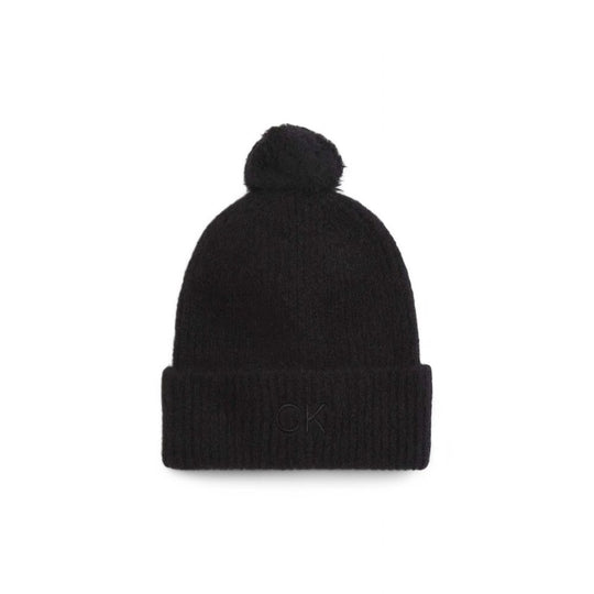 Calvin Klein Schwarzes Alpaka Leder Mützen Baseballmütze
