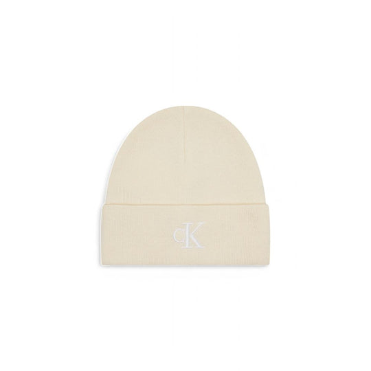 Calvin Klein Creme Recyceltes Polyester Kappen Baseballmütze
