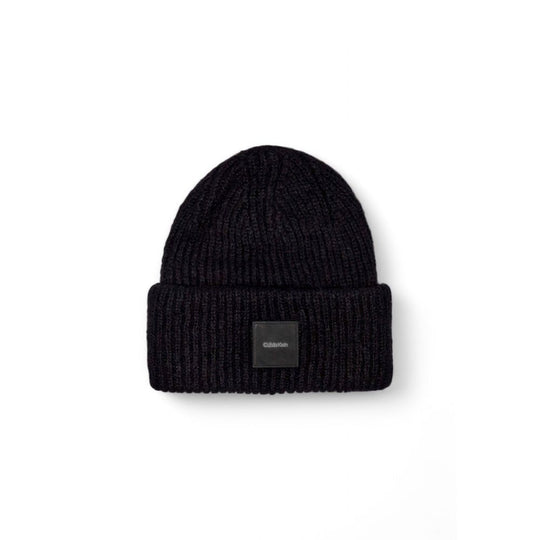 Calvin Klein Schwarzes Alpaka Leder Mützen Baseballmütze