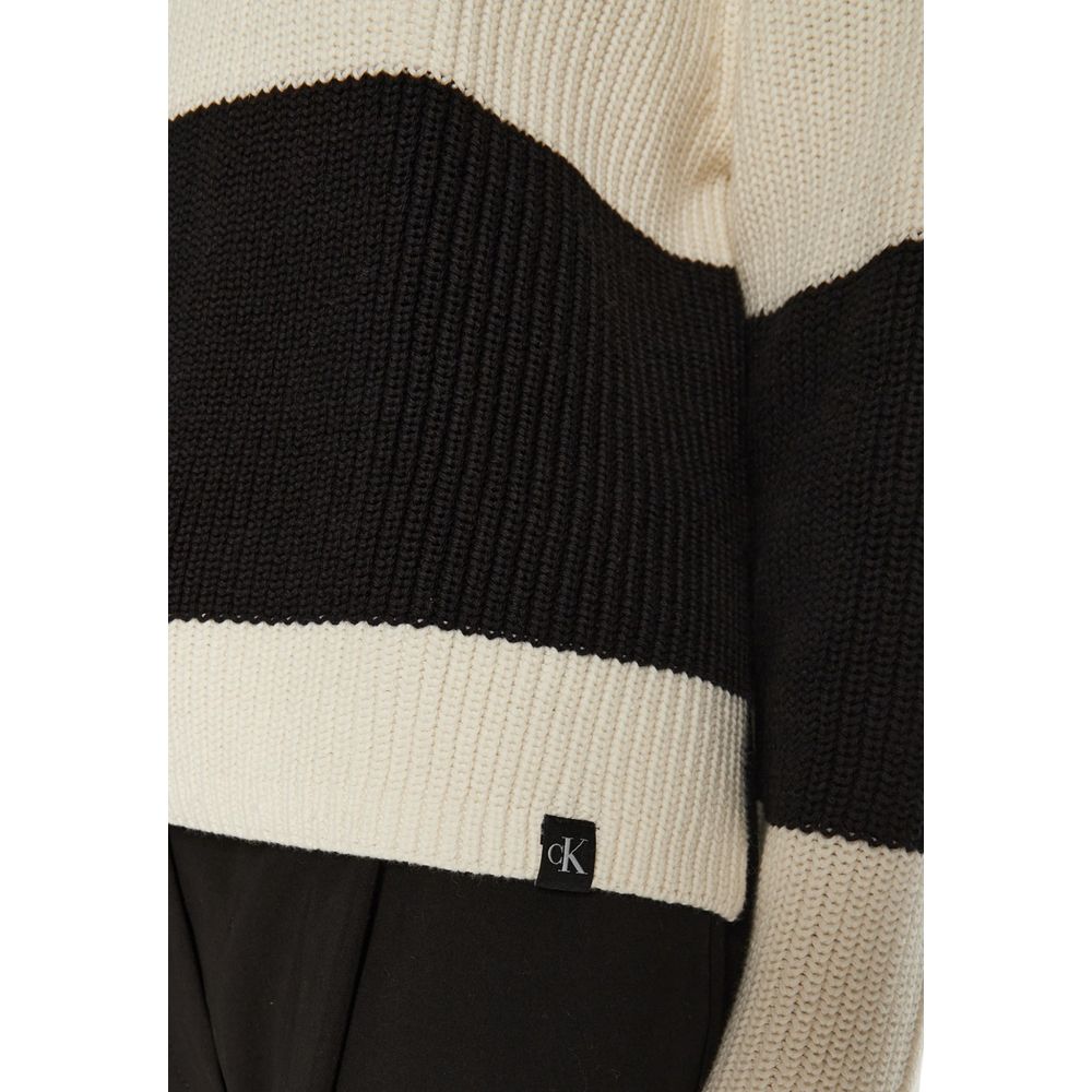 Calvin Klein Jeans Schwarzer und weißer Baumwollpullover