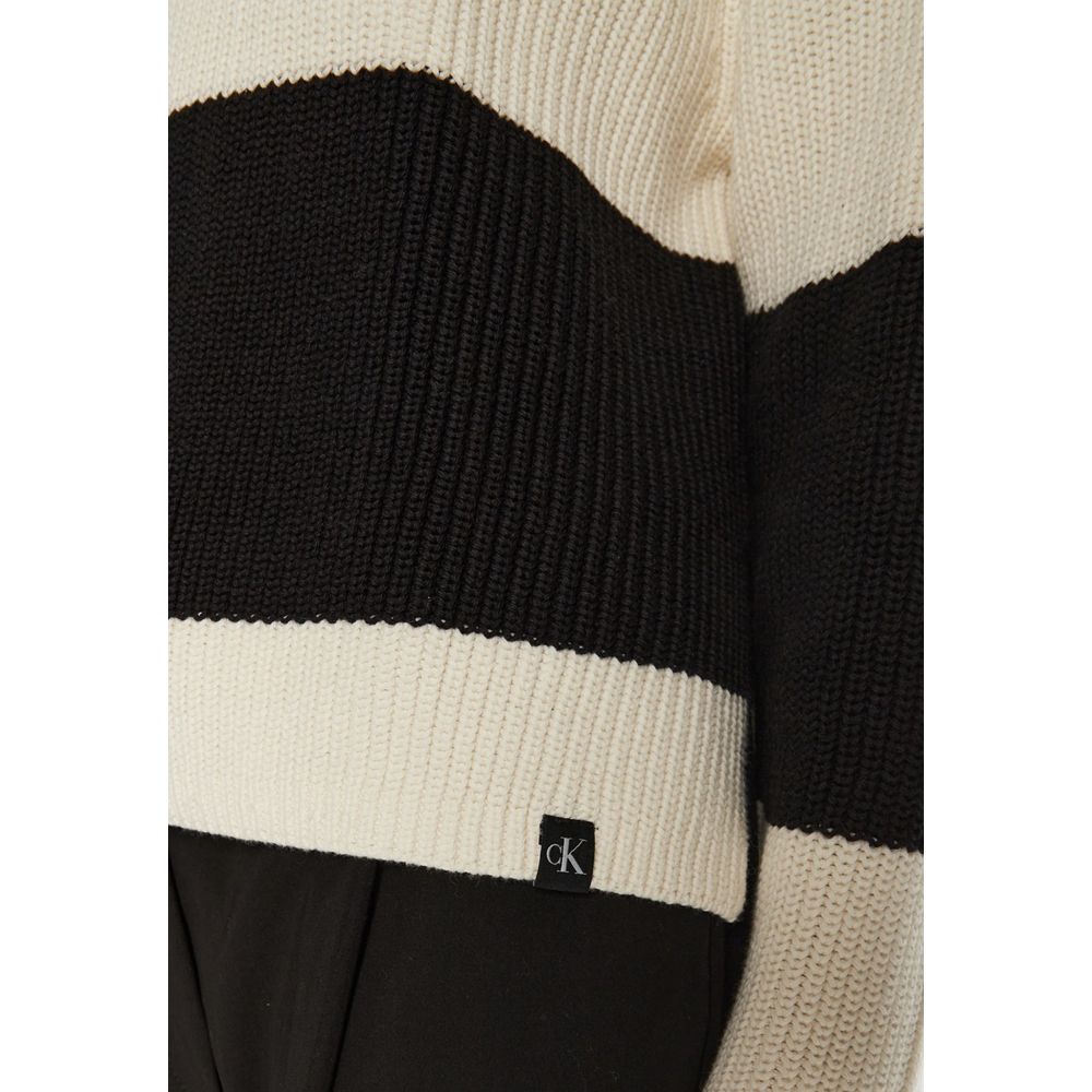Calvin Klein Jeans Schwarzer und weißer Baumwollpullover