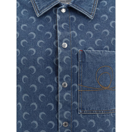 Marine Serre Denim-Hemd