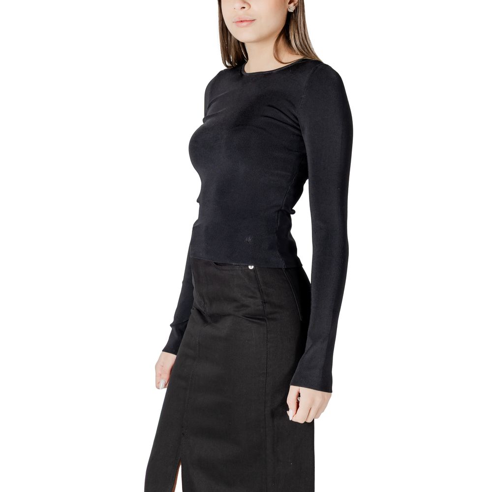 Calvin Klein Jeans Schwarze Rayon Tops & T-Shirt