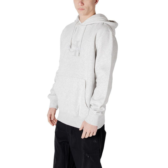 Calvin Klein Jeans Grauer Baumwoll-Kapuzenpulli
