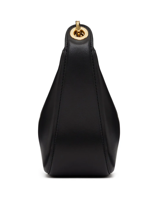 Valentino Garavani Schwarzes Leder Mini Hobo Vlogo Umhängetasche