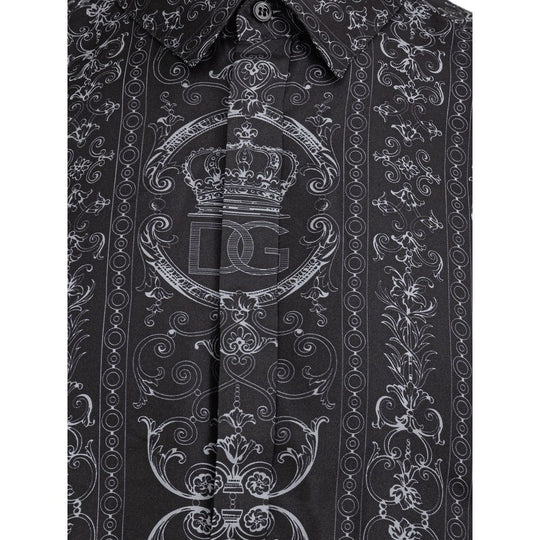 Dolce & Gabbana Graues Seidenhemd