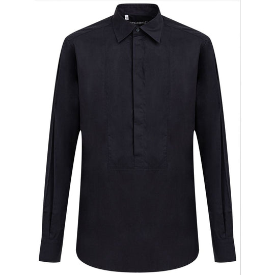 Dolce & Gabbana Marineblaues Baumwollhemd