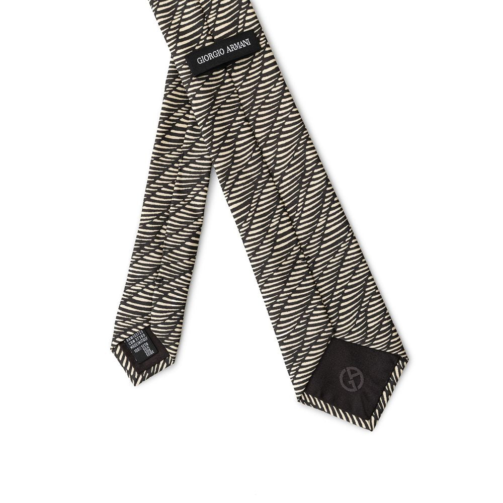 Giorgio Armani Schwarzer und weißer Seiden-Ty