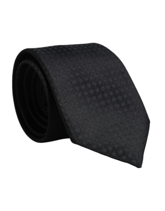 Dolce & Gabbana Schwarze Kreise Seidenkrawatte verstellbar