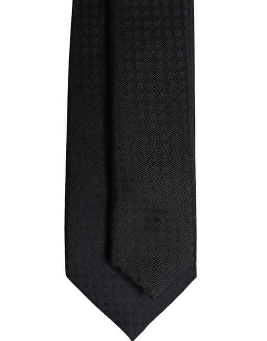 Dolce & Gabbana Schwarze Kreise Seidenkrawatte verstellbar