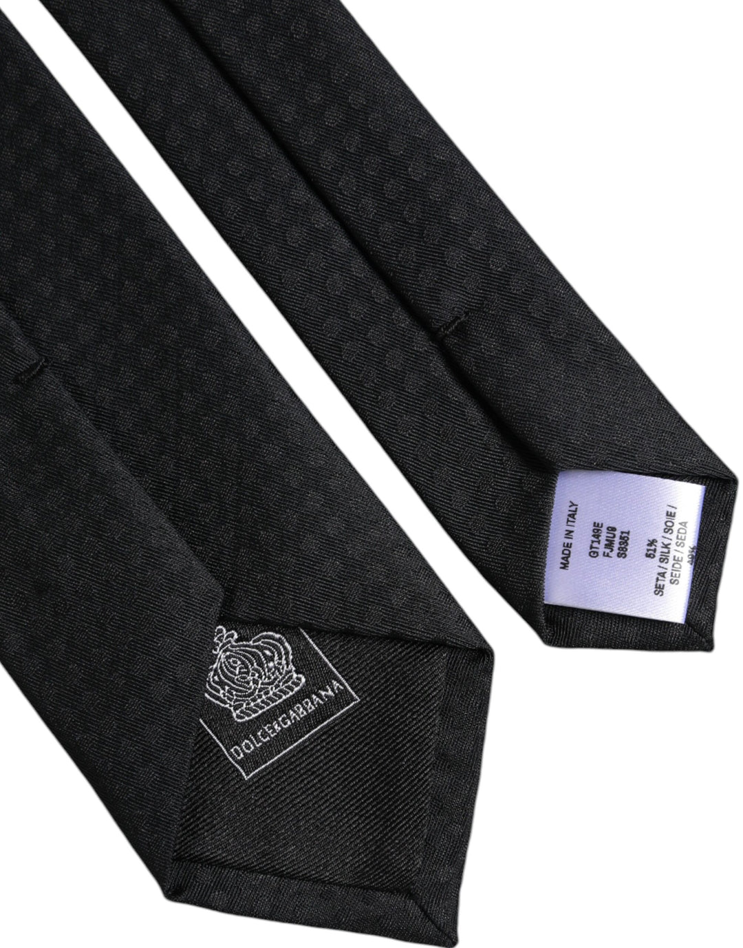 Dolce & Gabbana Schwarze Kreise Seidenkrawatte verstellbar