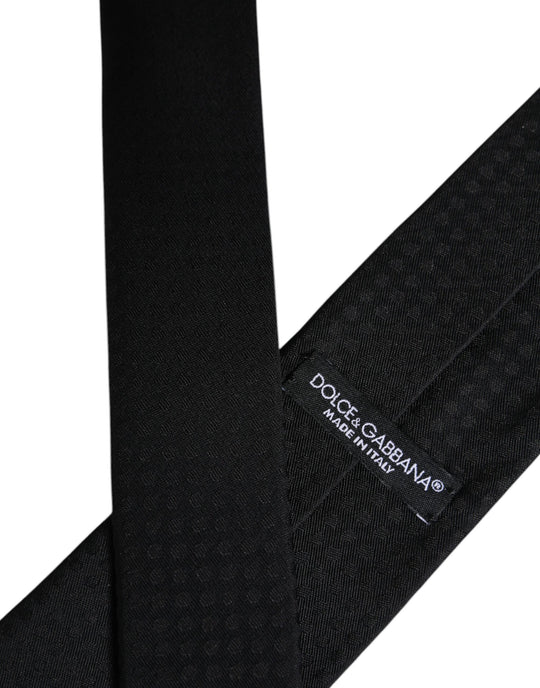 Dolce & Gabbana Schwarze Kreise Seidenkrawatte verstellbar