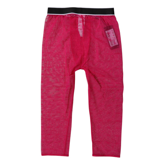 Dolce & Gabbana Fuchsia DG Logo Nylon Cropped Strumpfhose Unterwäsche