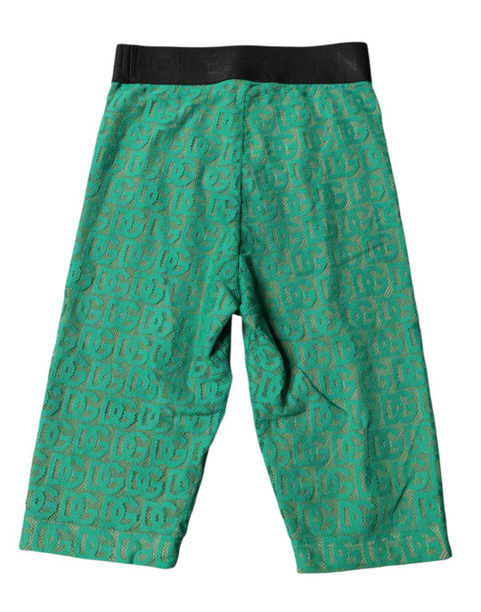 Dolce & Gabbana Grüne Logo-Monogramm-Kurzstrumpfhose Unterwäsche