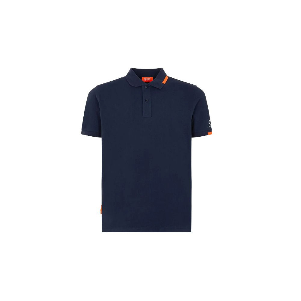 Suns Blaues Baumwoll-Poloshirt