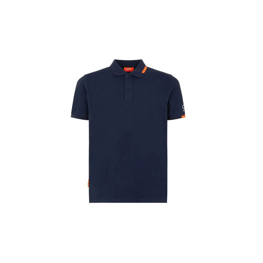 Suns Blaues Baumwoll-Poloshirt