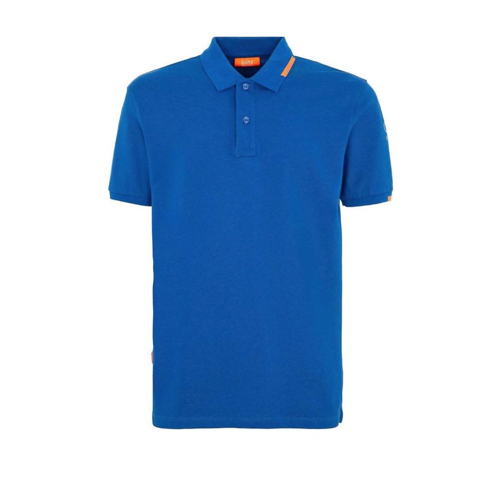 Suns Blaues Baumwoll-Poloshirt
