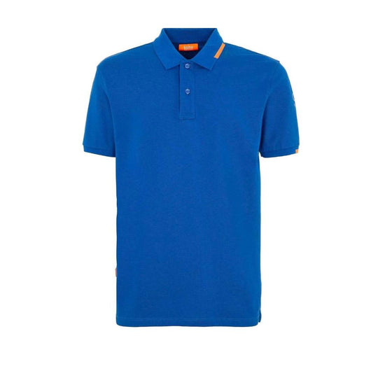 Suns Blaues Baumwoll-Poloshirt
