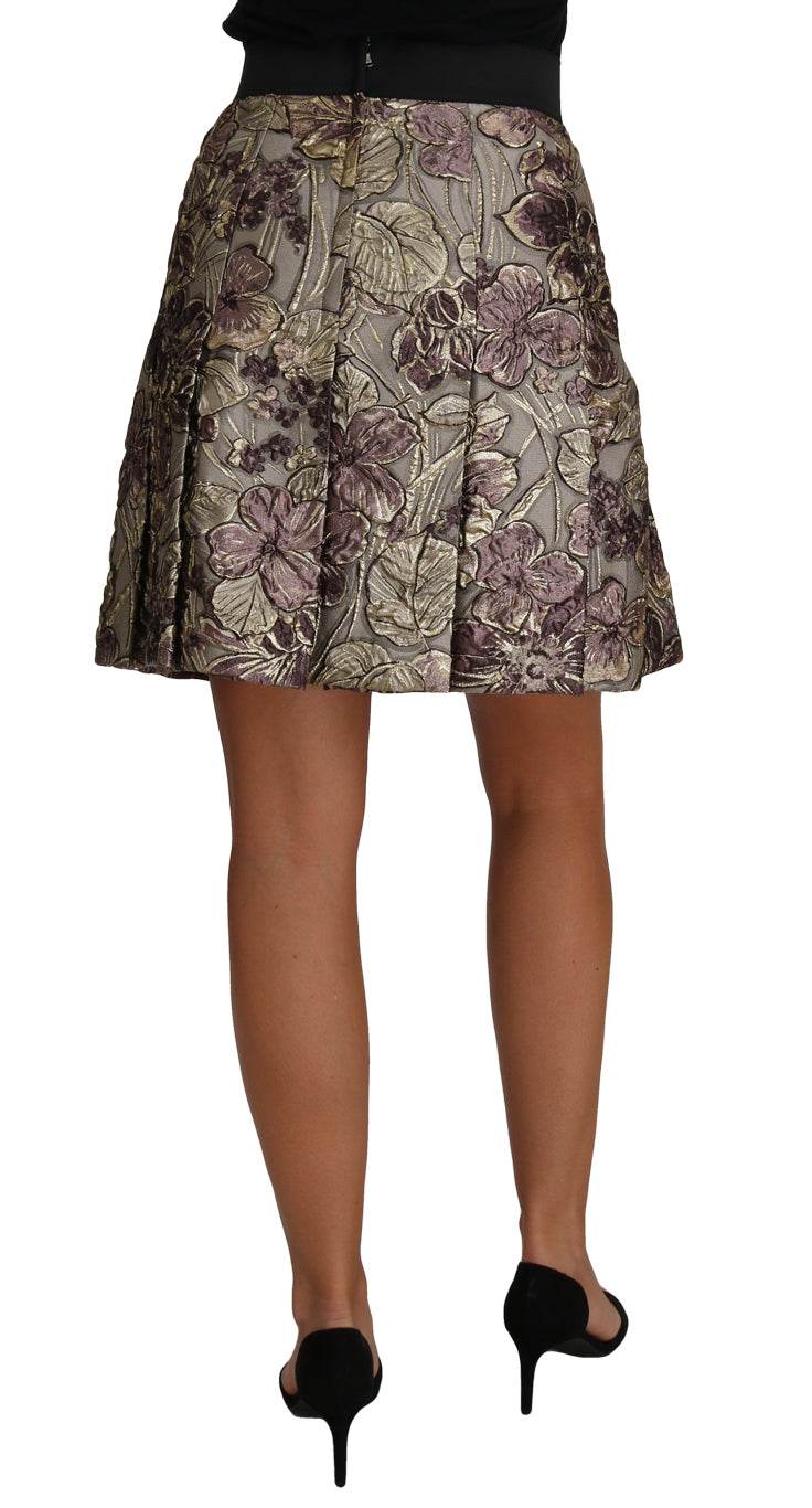 Dolce & Gabbana Eleganter geblümter Jacquard-Rock in A-Linie - Léoré