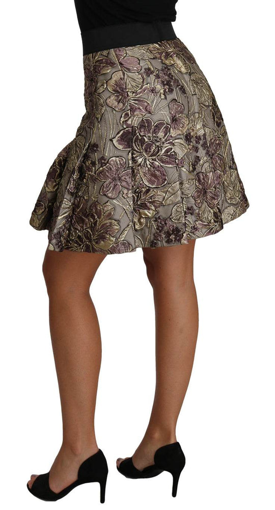 Dolce & Gabbana Eleganter geblümter Jacquard-Rock in A-Linie - Léoré