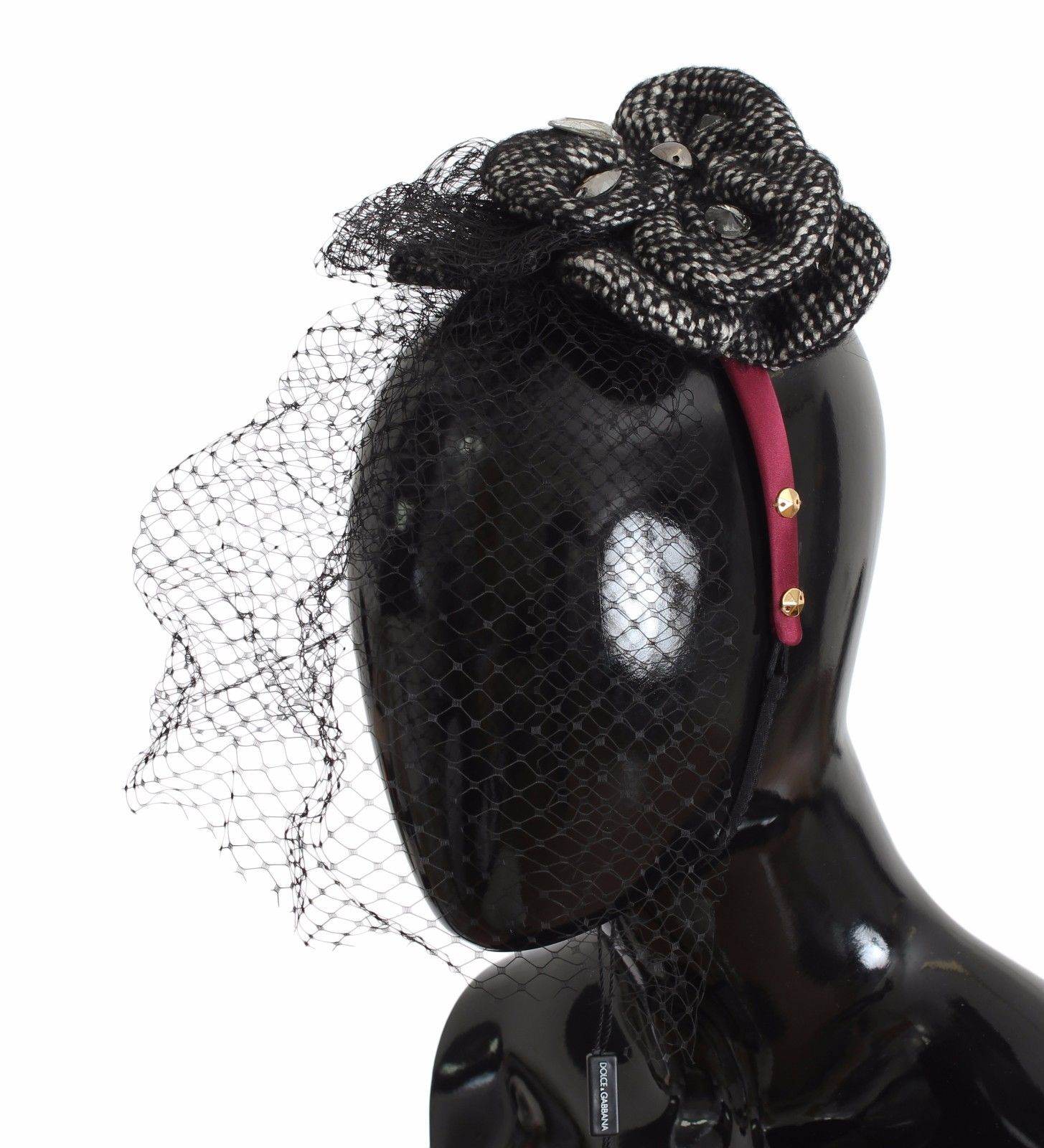 Dolce & Gabbana Rosa Seidenstirnband mit Kristallbesatz - Léoré