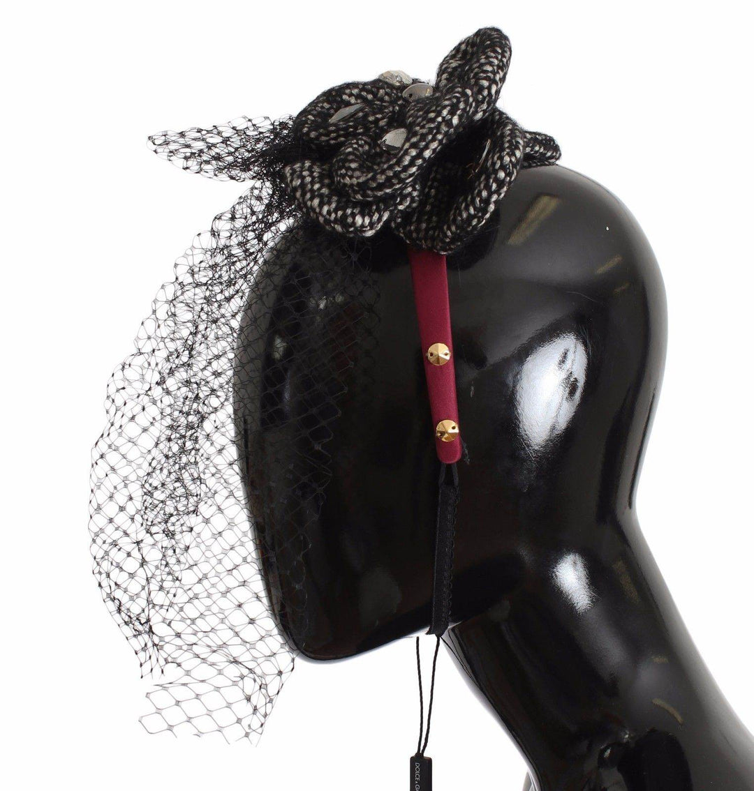 Dolce & Gabbana Rosa Seidenstirnband mit Kristallbesatz - Léoré