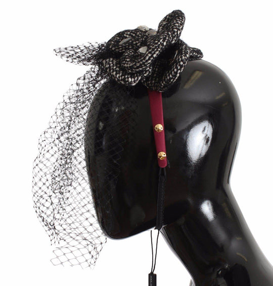 Dolce & Gabbana Rosa Seidenstirnband mit Kristallbesatz - Léoré