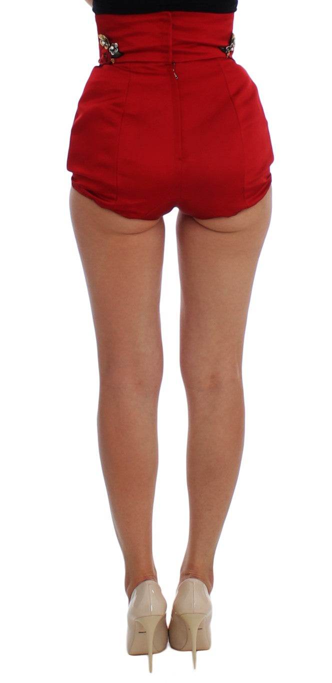 Dolce & Gabbana Verzauberte Sizilien Shorts aus Seide mit Kristallverzierungen - Léoré