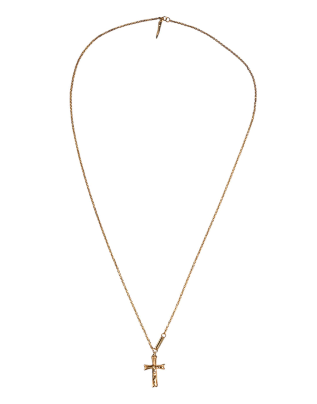 Dolce & Gabbana Gold-Ton Messing Kette religiösen Kreuz Anhänger Halskette