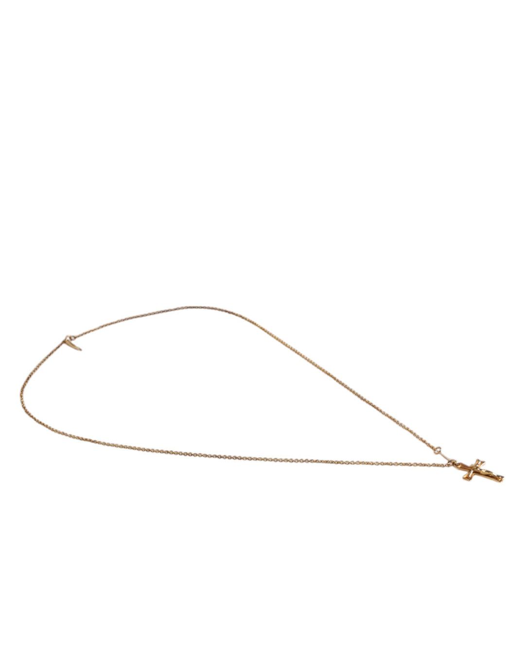 Dolce & Gabbana Gold-Ton Messing Kette religiösen Kreuz Anhänger Halskette