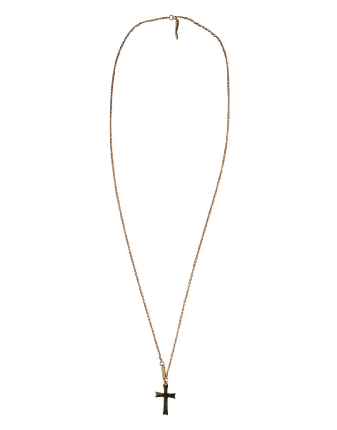 Dolce & Gabbana Gold-Ton Messing Kette religiösen Kreuz Anhänger Halskette