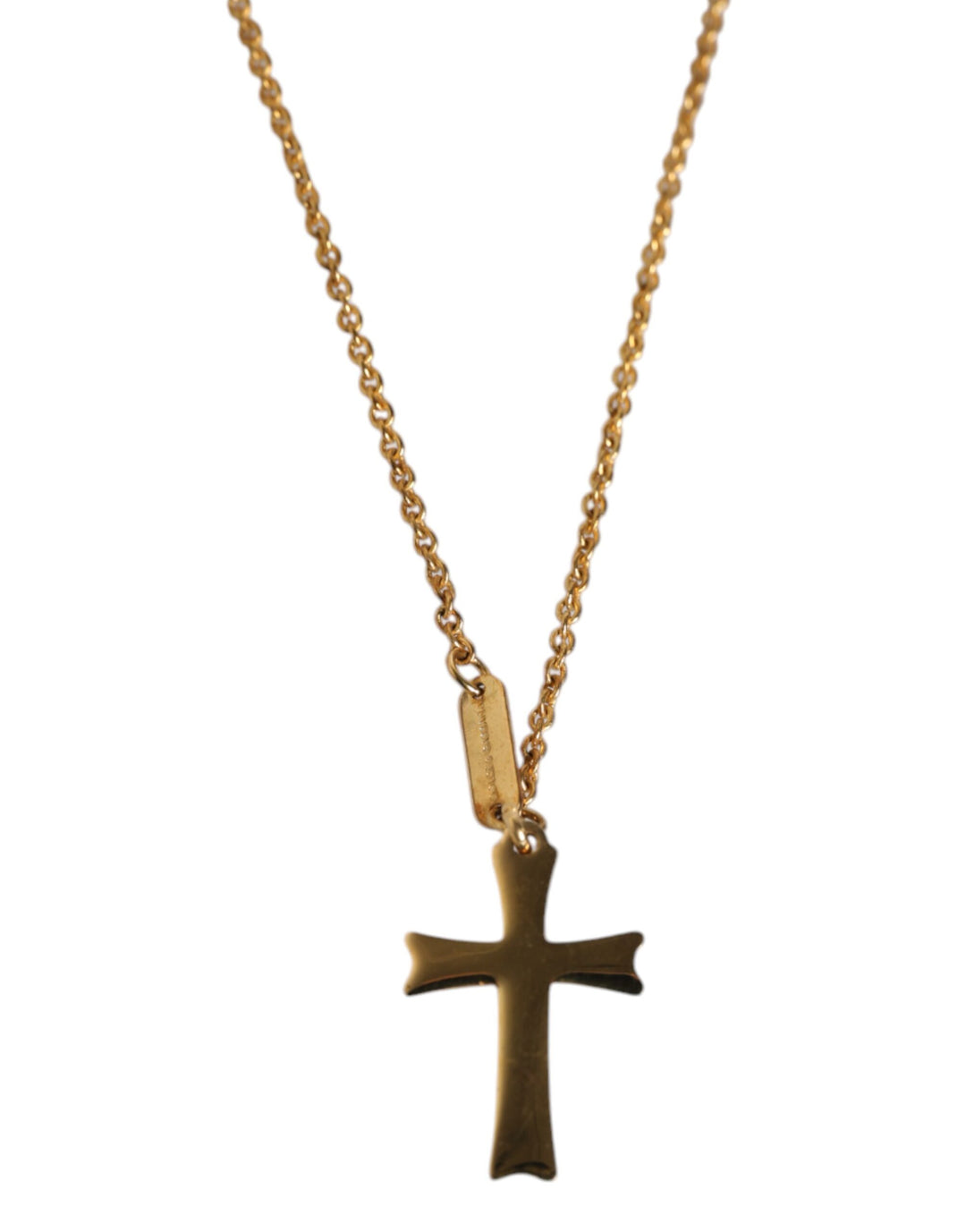 Dolce & Gabbana Gold-Ton Messing Kette religiösen Kreuz Anhänger Halskette