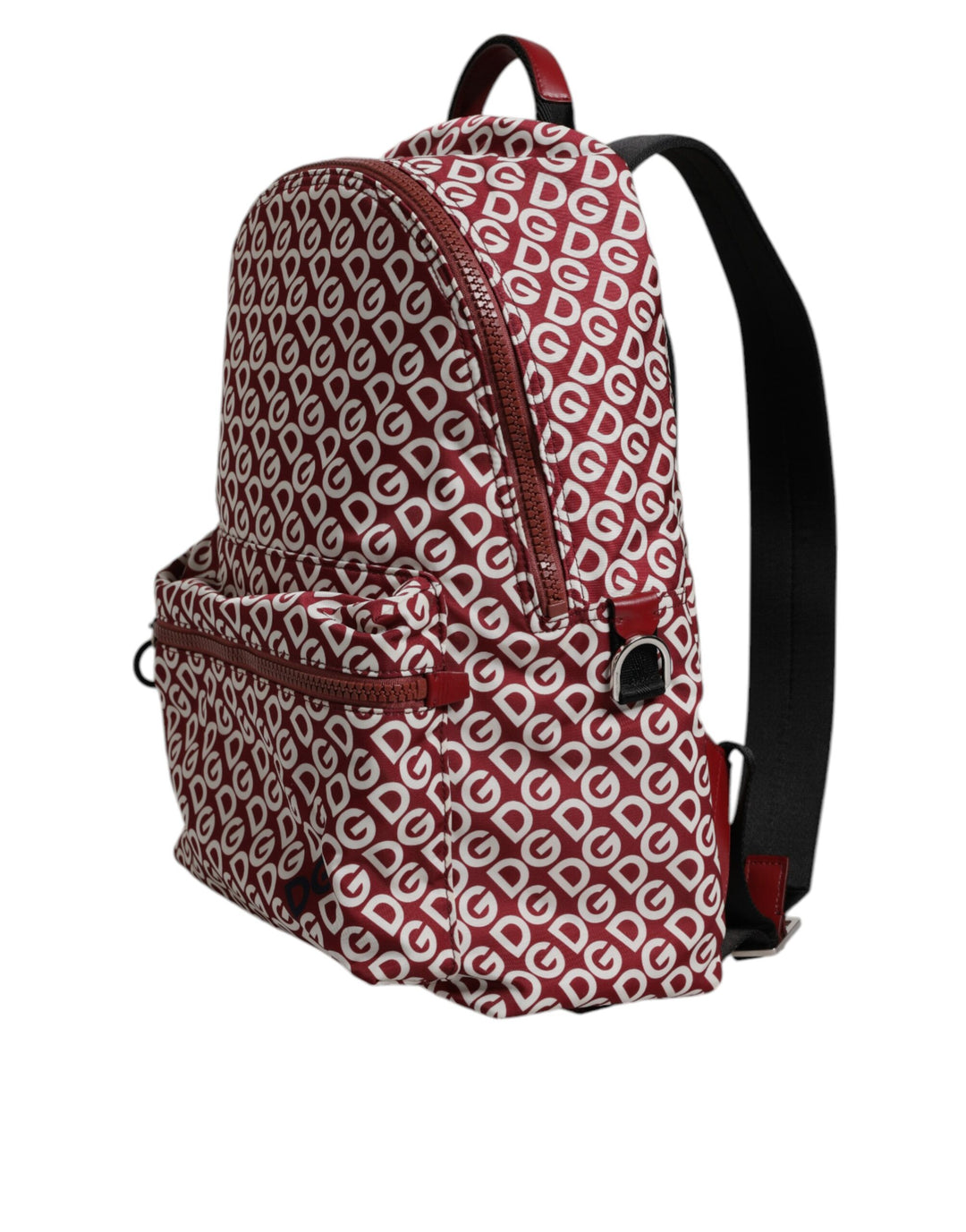 Dolce & Gabbana Rot Weiß DG Logo Druck Nylon Reise-Rucksack Tasche