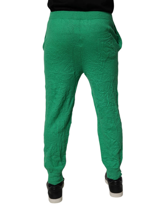 Dsquared² Grüne Baumwolle Elastische Taille Männer Freizeithosen