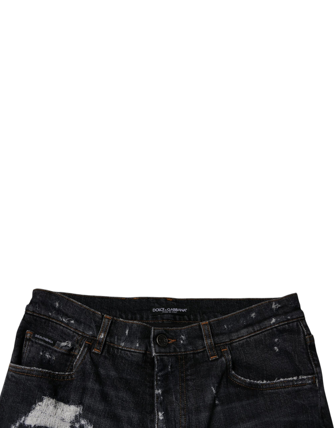 Dolce & Gabbana Schwarze zerfledderte Baumwoll-Skinny Denim-Jeans für Männer
