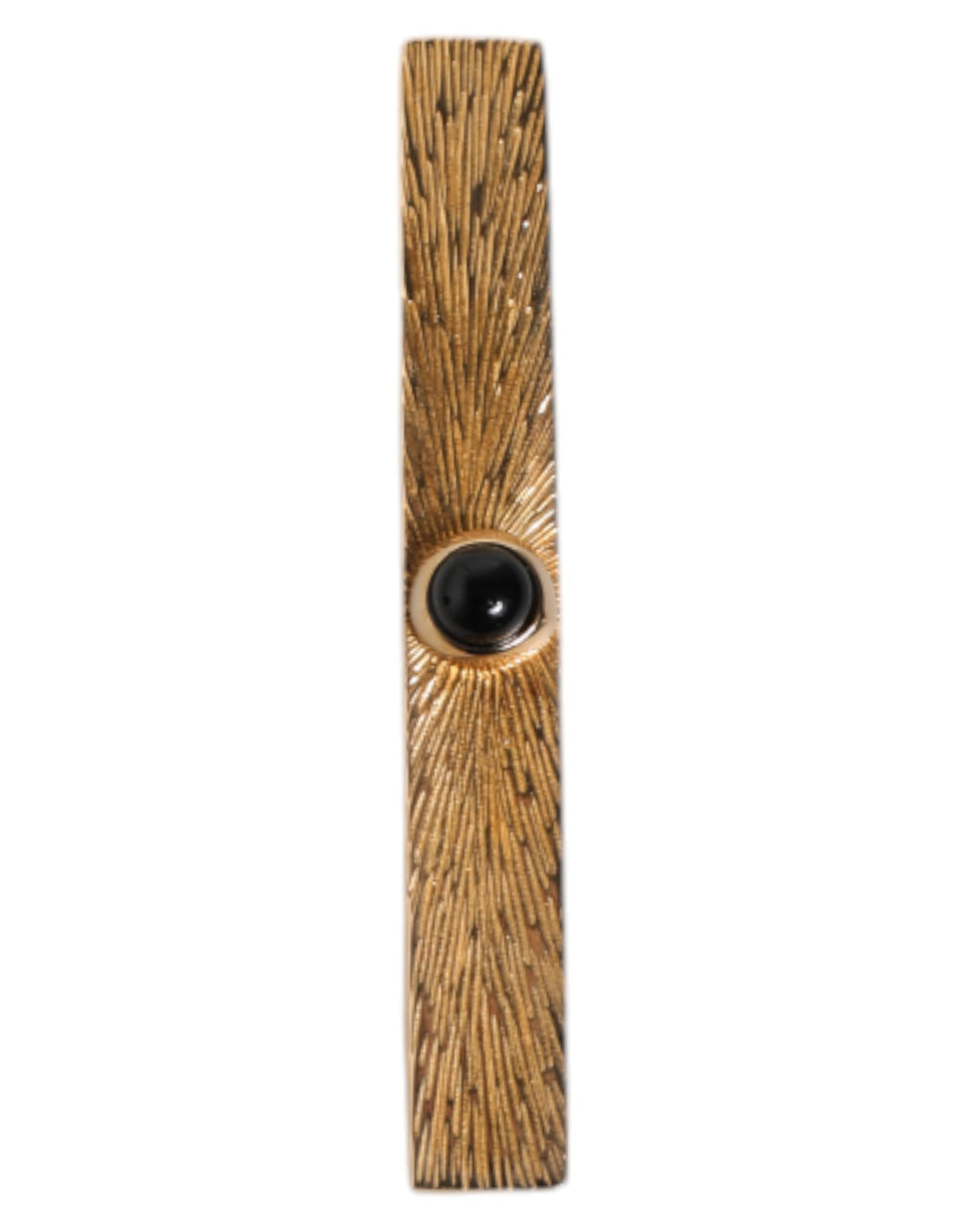 Dolce & Gabbana Schwarzer Saphir Gold-Ton Messing Krawattenklammer Bar