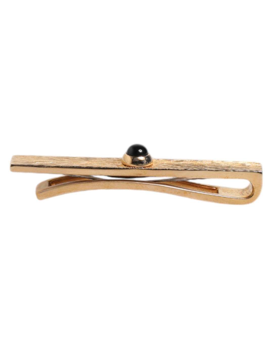 Dolce & Gabbana Schwarzer Saphir Gold-Ton Messing Krawattenklammer Bar