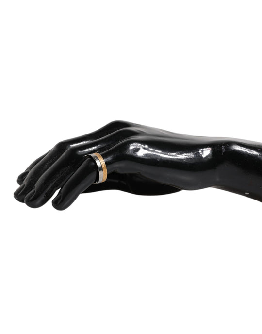 Dolce & Gabbana Gold-Silber-Ton Echtmessing DG Logo Ring