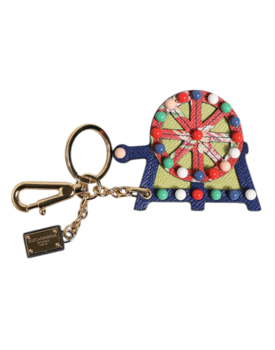 Dolce & Gabbana Multicolor Gold Ton Carretto Schlüsselanhänger Schlüsselring