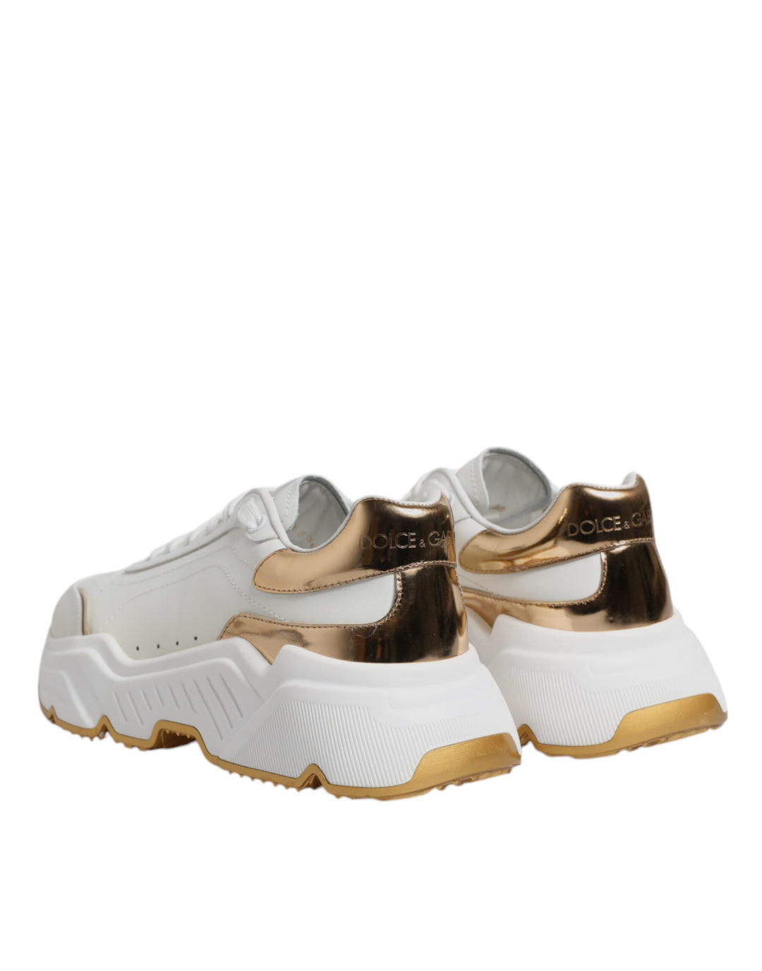 Dolce & Gabbana Weiß Gold Daymaster Low Top Turnschuhe Schuhe
