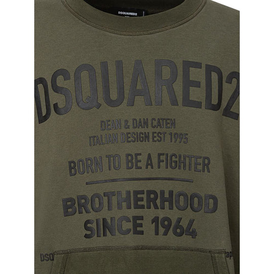 Dsquared² Grüner Baumwoll-Kapuzenpulli