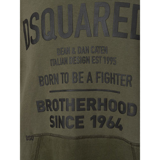 Dsquared² Grüner Baumwoll-Kapuzenpulli