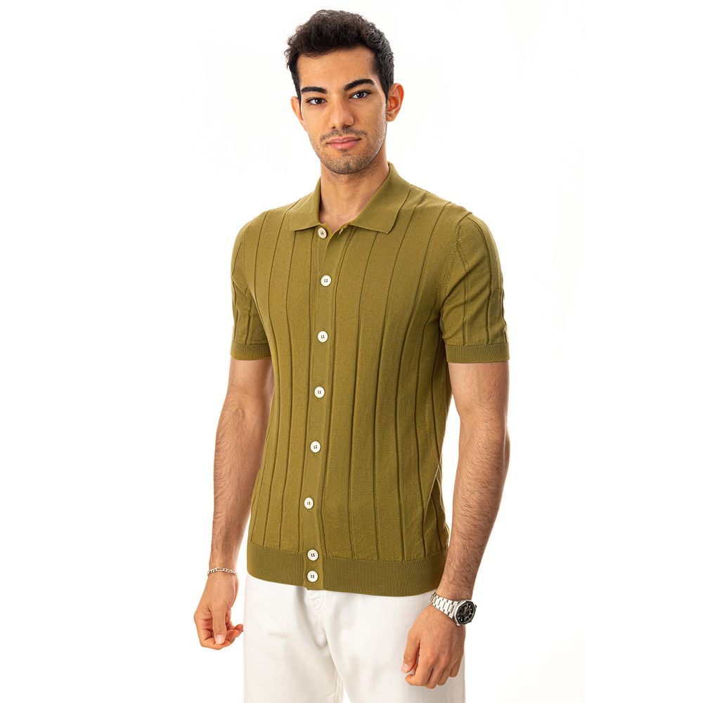 Gran Sasso Elegantes T-Shirt aus grüner Baumwolle für Männer