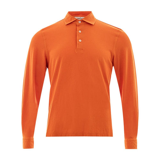 Gran Sasso Elegantes orangefarbenes Baumwoll-Polo für Männer