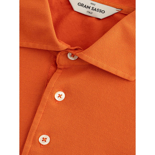 Gran Sasso Elegantes orangefarbenes Baumwoll-Polo für Männer