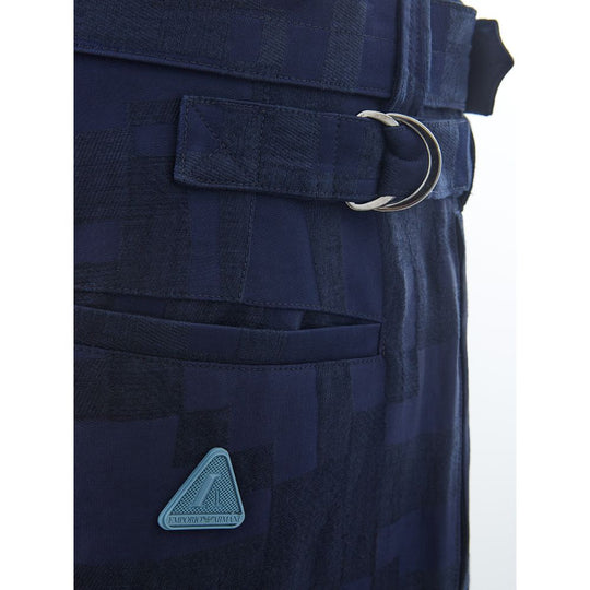 Emporio Armani Blaue Leinenhose